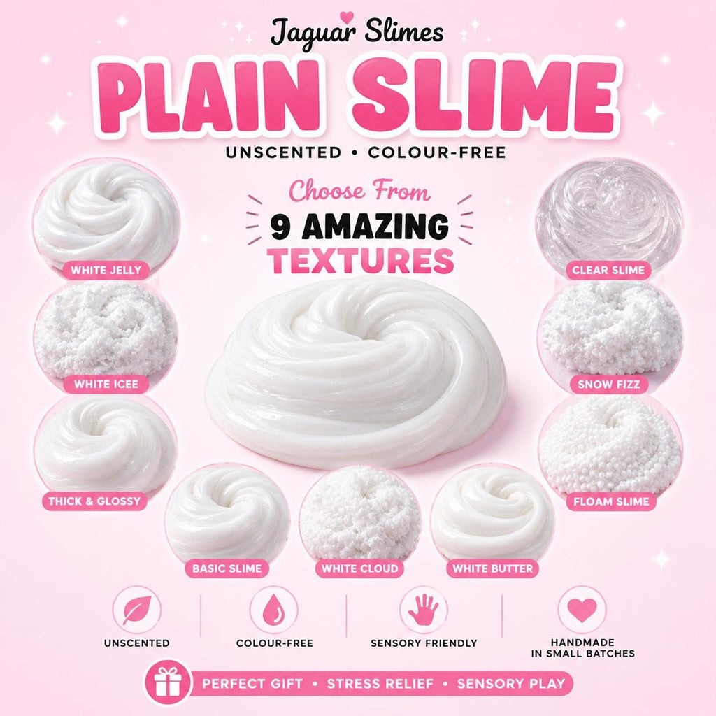 Plain Slime – Choose Your Texture | Fragrance-Free & Colourant-Free | 100ml & 200ml