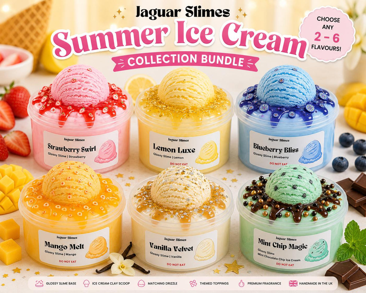 Summer Ice Cream Slime Collection - Glossy Slime + Clay Piece