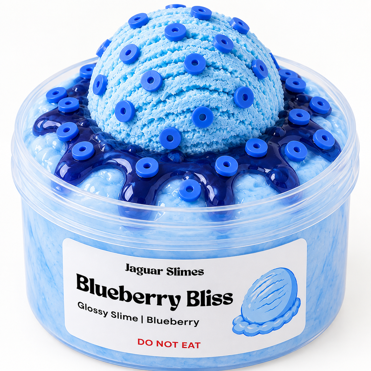 Blueberry Bliss – Blueberry Ice Cream Glossy Slime + Clay Piece