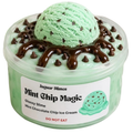 Mint Chip Magic Ice Cream Glossy Slime + Clay Piece