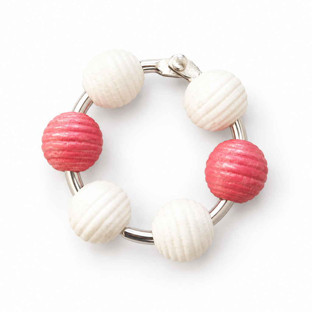 Beaded Fidget Loop – Cherry Cream | Red & White Handheld Fidget