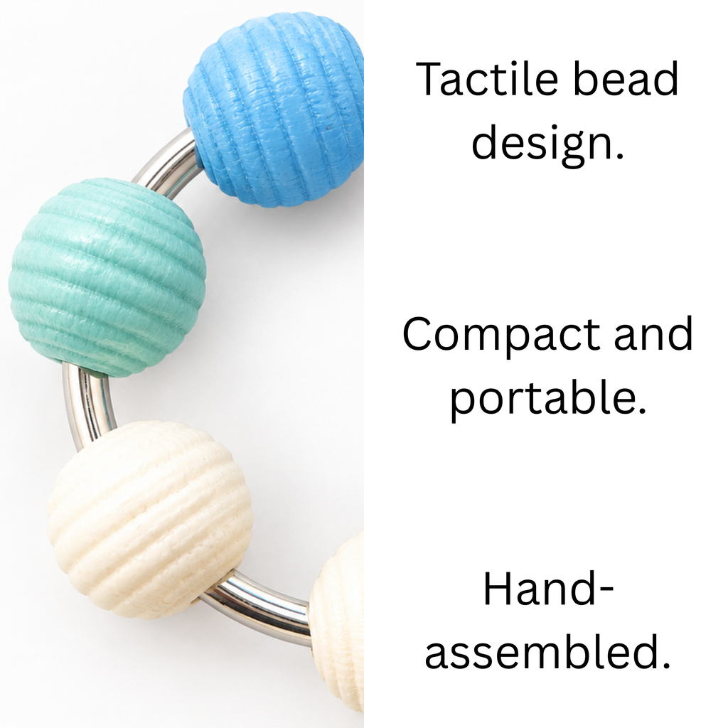 Beaded Fidget Loop – Ocean Blue | Blue, Teal & White Handheld Fidget
