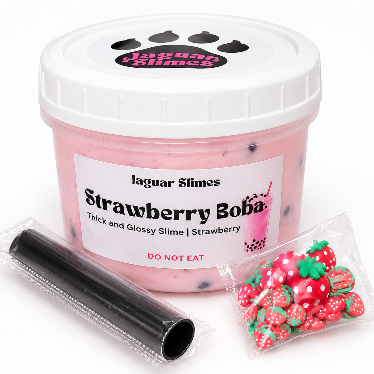 Strawberry Boba - Thick & Glossy Slime