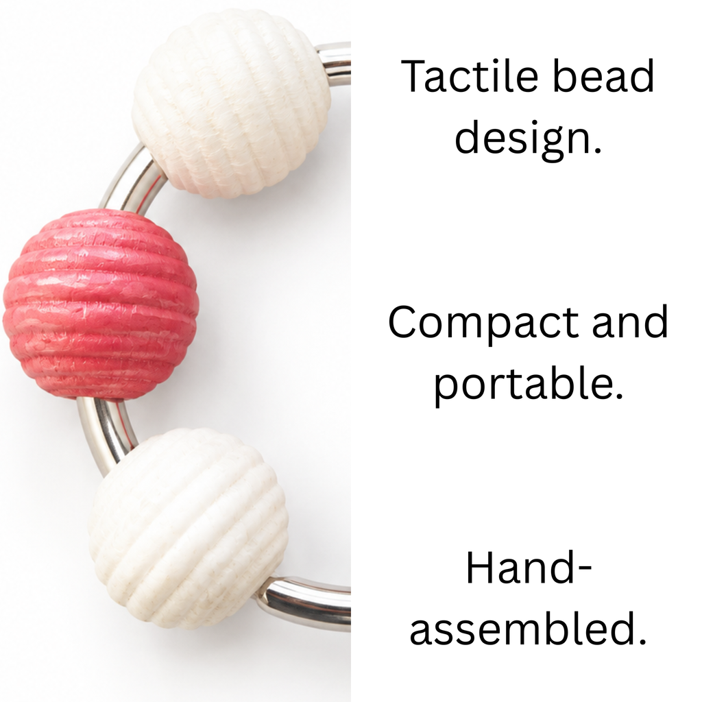 Beaded Fidget Loop – Cherry Cream | Red & White Handheld Fidget