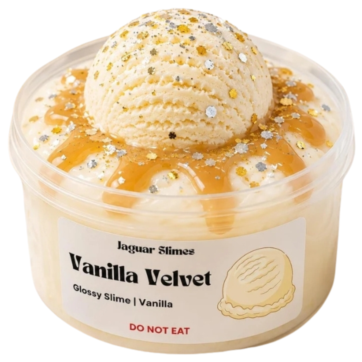 Vanilla Velvet – Vanilla Ice Cream Glossy Slime + Clay Piece