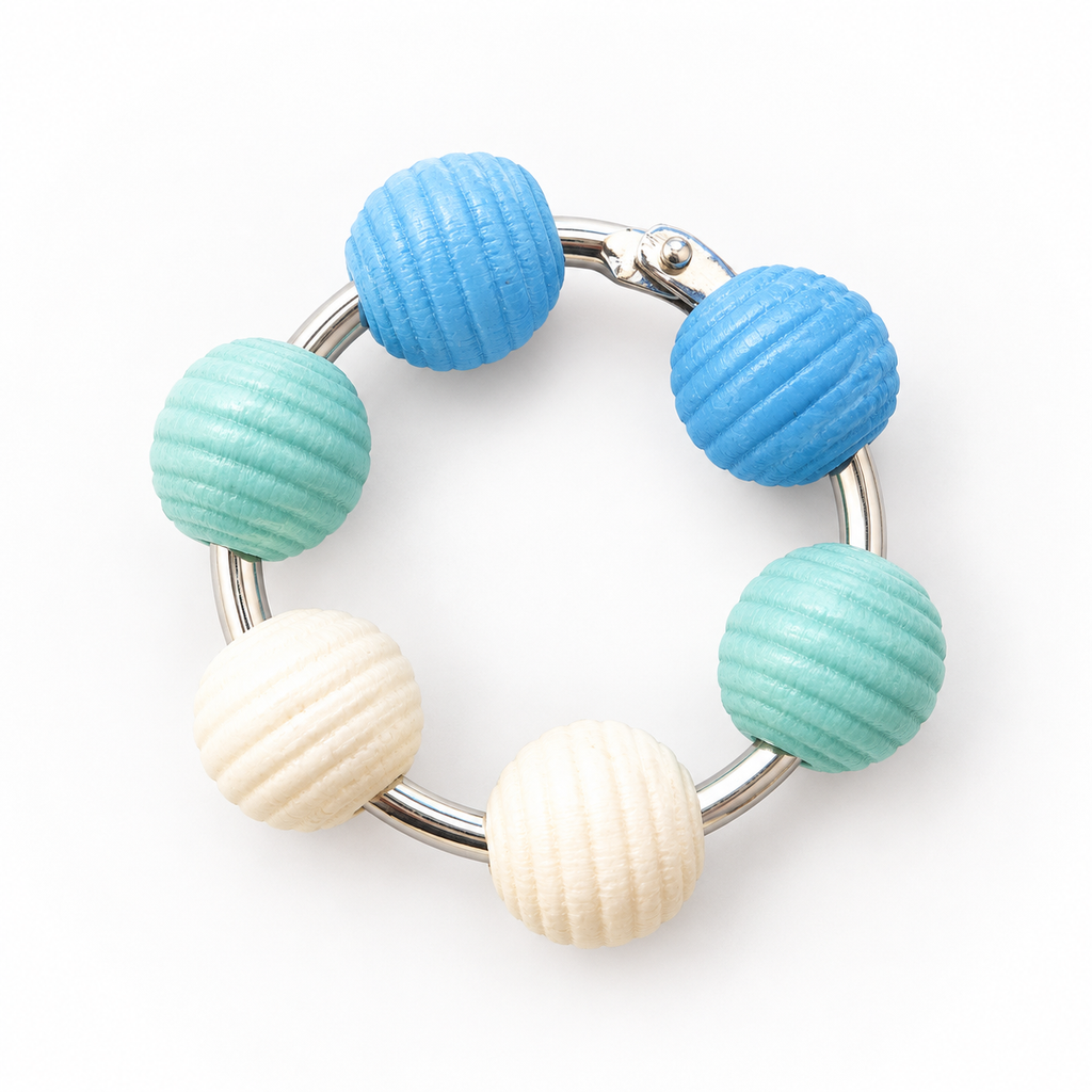 Beaded Fidget Loop – Ocean Blue | Blue, Teal & White Handheld Fidget